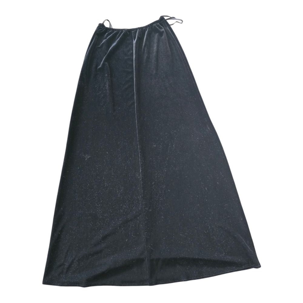 Betsey &Adam Velvety Maxi Skirt Black Women Sz 8 Long Pull On Y2k